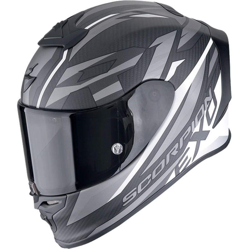 Integraalhelm Scorpion EXO-R1 EVO CARBON AIR RUNNER mat zwart en wit