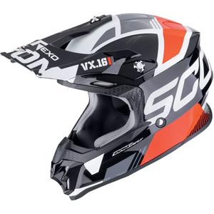 Motorcrosshelm Scorpion VX-16 EVO AIR ANALOG zwart-rood