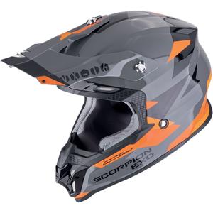 Motorcrosshelm Scorpion VX-16 EVO AIR ROD grijs-oranje