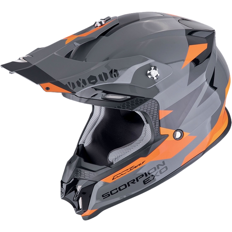 Motorcrosshelm Scorpion VX-16 EVO AIR ROD grijs-oranje