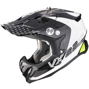 Motorcrosshelm Scorpion VX-22 Air Ares zwart-wit-geel