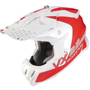 Motorcrosshelm Scorpion VX-22 Air Ares wit-rood