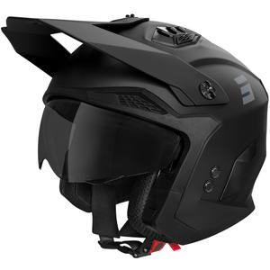 Shot Drop Solid Open Face Motorhelm Mat Zwart