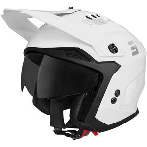 Shot Drop Solid Open Face Motorhelm Glanzend Wit