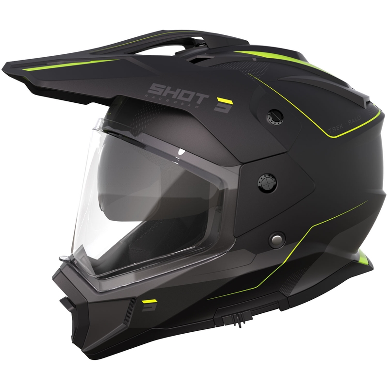 Enduro motorhelm Shot Trek Max Vision Rally mat zwart-fluo geel