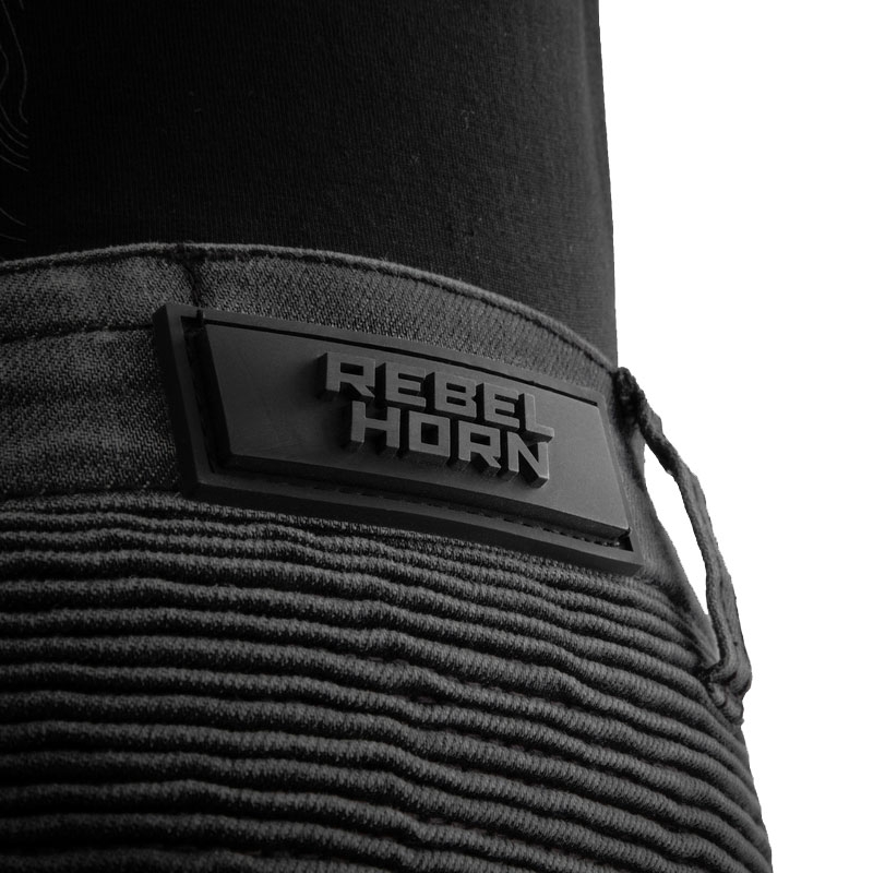 Verlengde motorjeans Rebelhorn Revolt Monolayer zwart