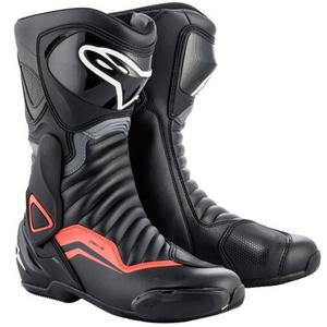 Alpinestars S-MX 6 motorlaarzen zwart-grijs-fluo rood