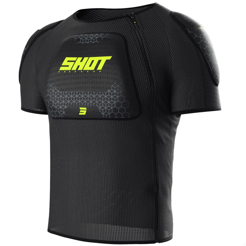 Bodyprotector Shot Airlight T-shirt zwart-fluogeel