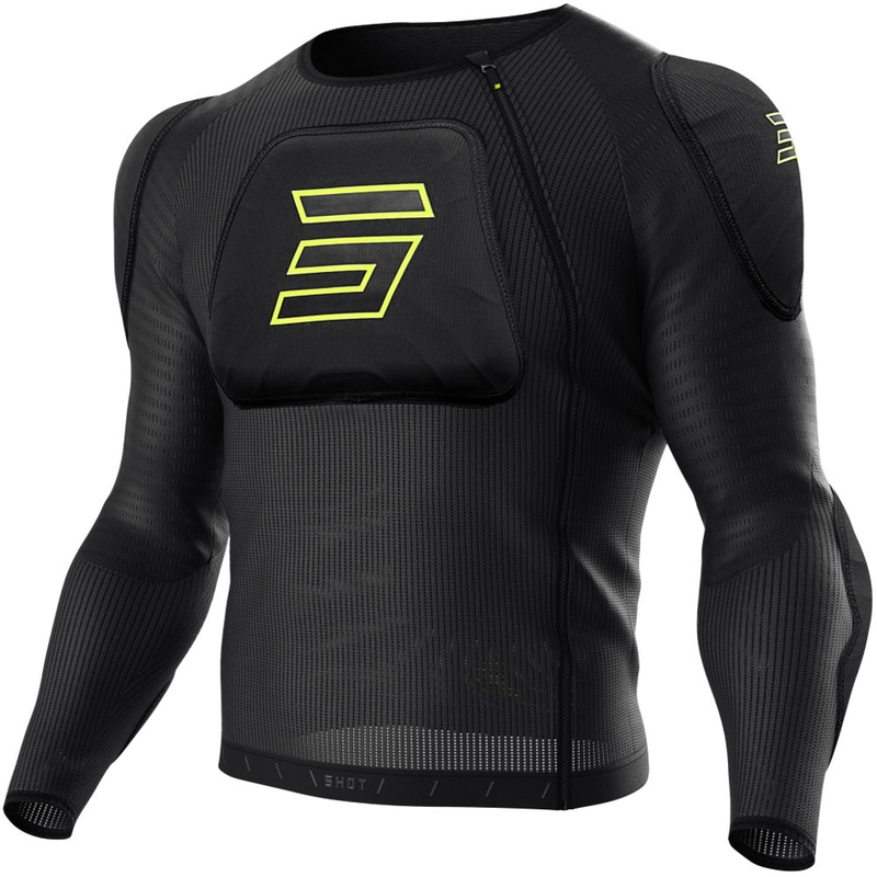 Bodyprotector Shot Vest Prime zwart-fluogeel