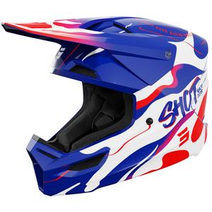 Shot Furious Beast Kinder Crosshelm Glanzend Blauw-Rood