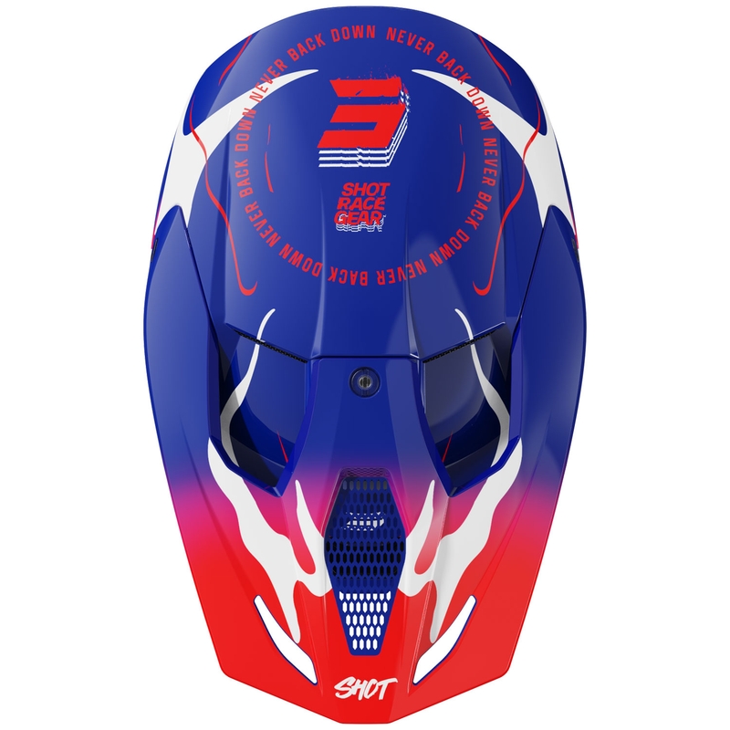 Shot Furious Beast Kinder Crosshelm Glanzend Blauw-Rood