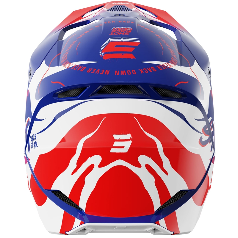 Shot Furious Beast Kinder Crosshelm Glanzend Blauw-Rood