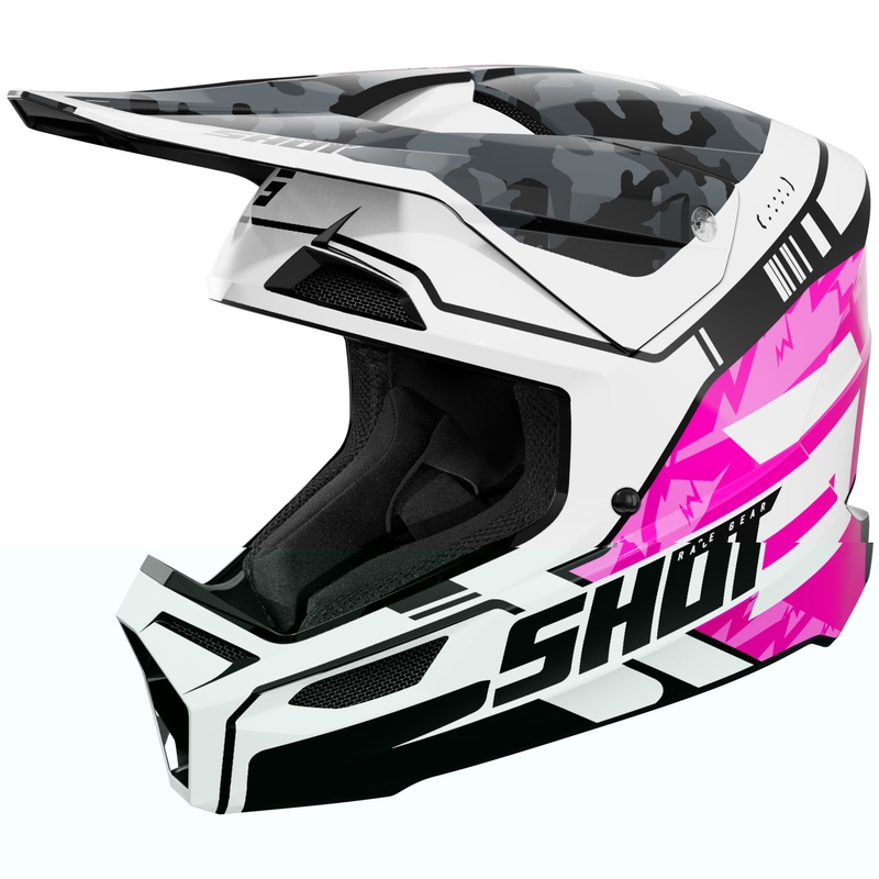 Shot Furious Flash Kids Motocrosshelm Glanzend Roze
