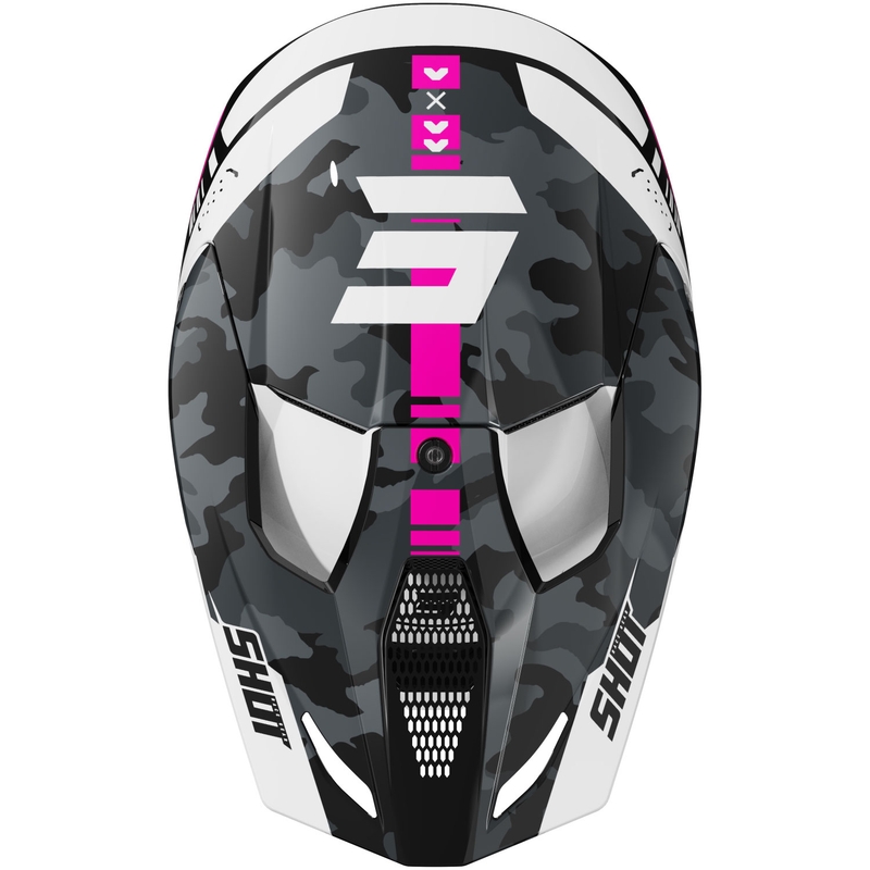 Shot Furious Flash Kids Motocrosshelm Glanzend Roze