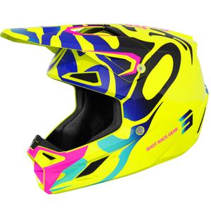 Shot Speed Ghost Kids Motocross Helm Glanzend Fluo Geel