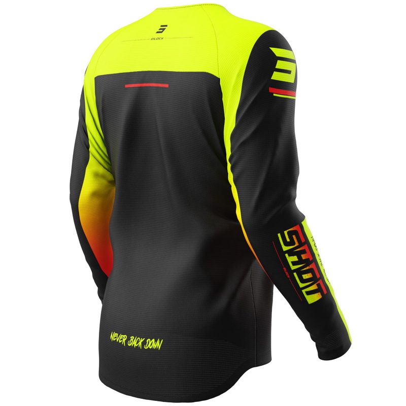 Shot Draw Block Kids Motocross Jersey Fluo Geel