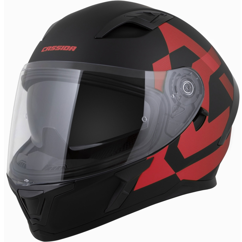 Cassida Orbit Grind integraal motorhelm mat zwart-rood