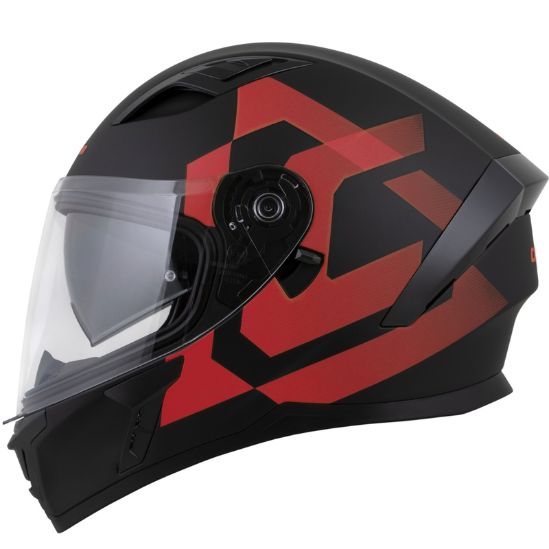 Cassida Orbit Grind integraal motorhelm mat zwart-rood