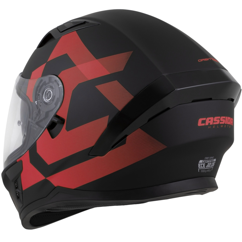 Cassida Orbit Grind integraal motorhelm mat zwart-rood