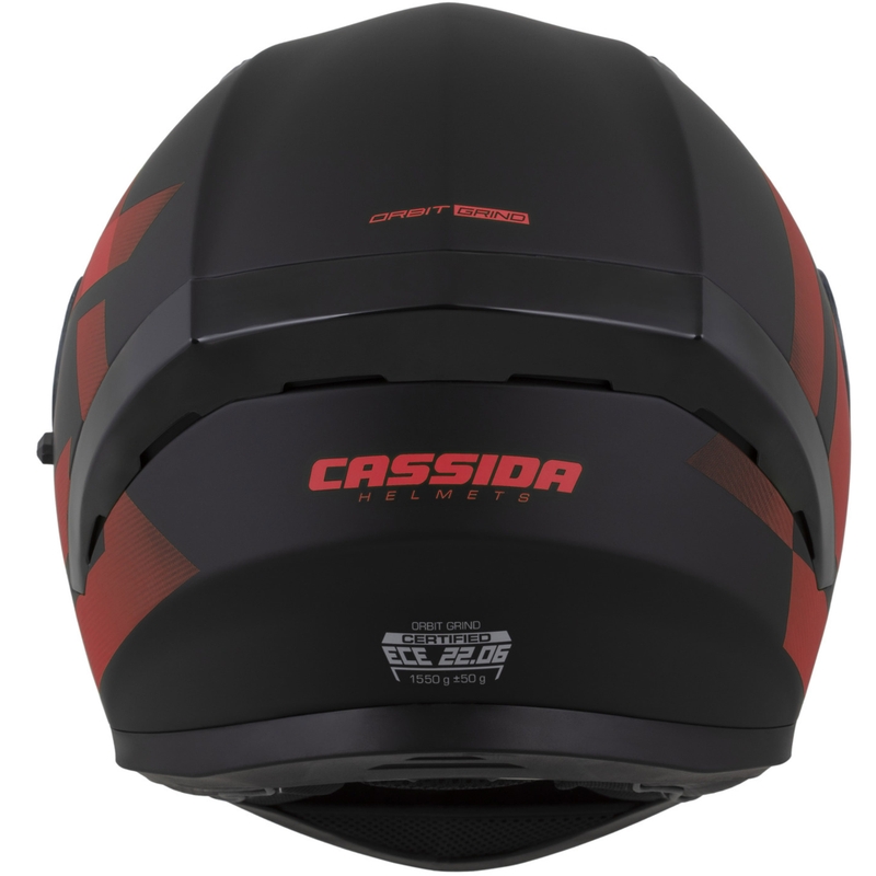 Cassida Orbit Grind integraal motorhelm mat zwart-rood