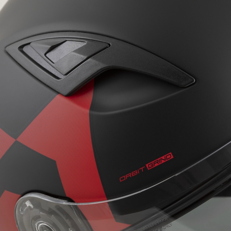 Cassida Orbit Grind integraal motorhelm mat zwart-rood