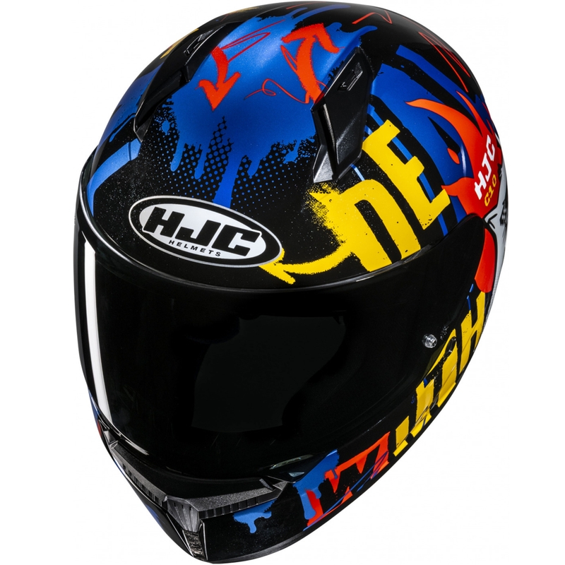 Kinder integraal motorhelm HJC C10 Fop MC23 zwart-blauw-rood