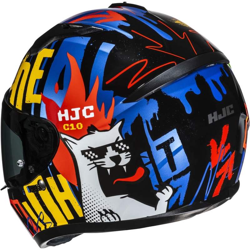 Kinder integraal motorhelm HJC C10 Fop MC23 zwart-blauw-rood