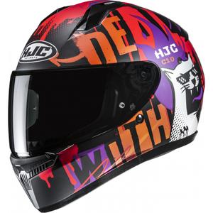 Kinder integraal motorhelm HJC C10 Fop MC7SF zwart-oranje-paars