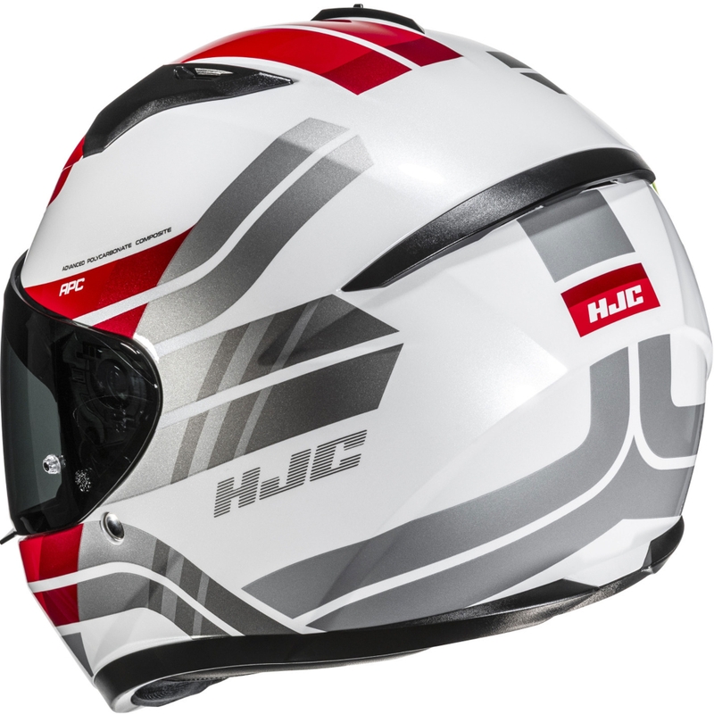 Integraal motorhelm HJC C10 Hiper MC1 wit-grijs-rood