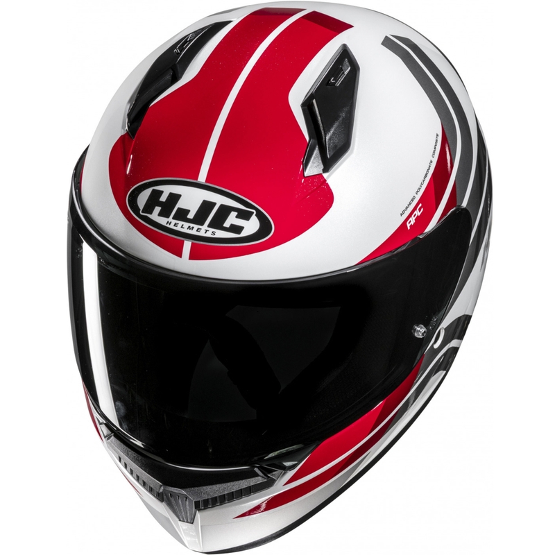 Integraal motorhelm HJC C10 Hiper MC1 wit-grijs-rood