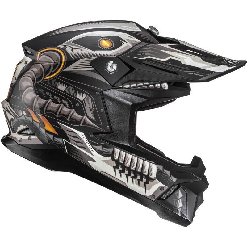 Crosshelm HJC C50 Mecha Beast MC5SF zwart-grijs