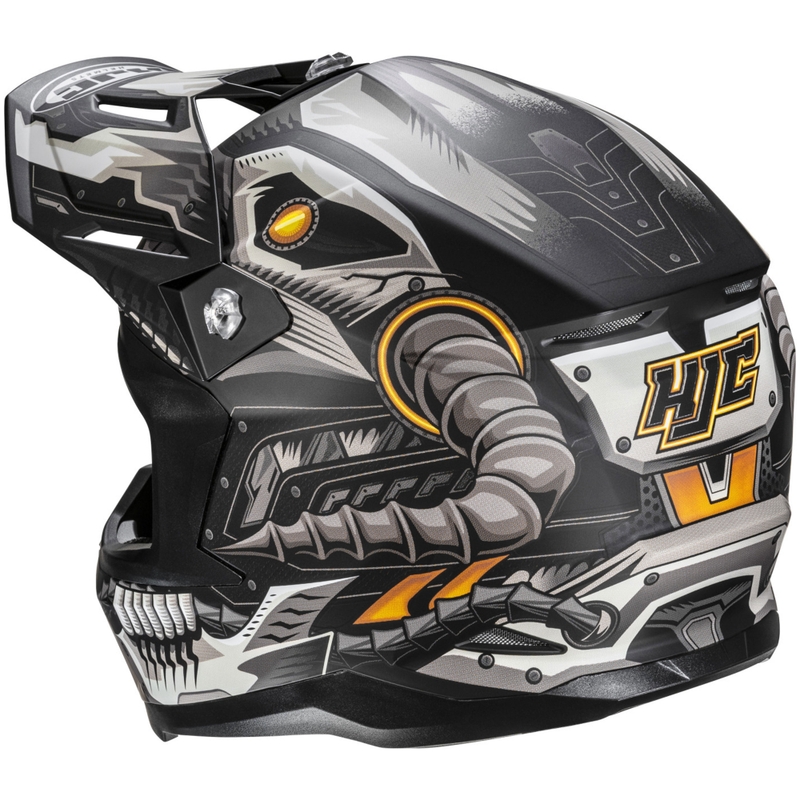Crosshelm HJC C50 Mecha Beast MC5SF zwart-grijs