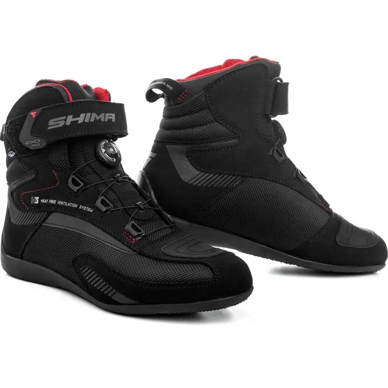 Damesmotorlaarzen Shima Exo Vented zwart-grijs-rood