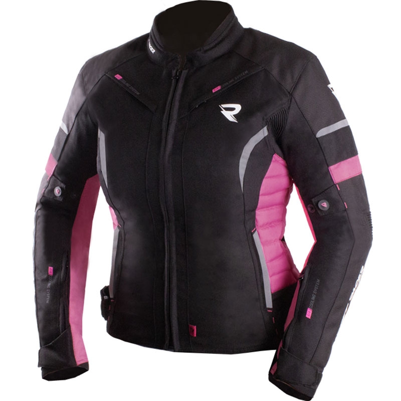Dames motorjack Street Racer Betty II zwart-roze
