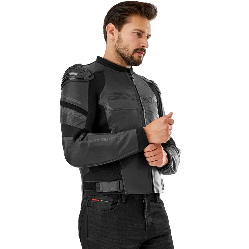 Shima Bandit 2.0 leren motorjack zwart-zwart