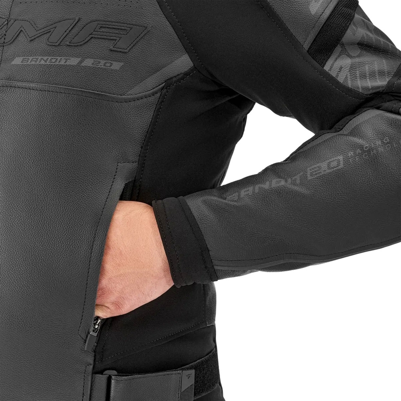 Shima Bandit 2.0 leren motorjack zwart-zwart