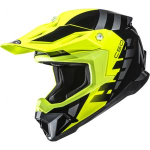 Crosshelm HJC C50 Mirage MC3H zwart-fluo geel-grijs