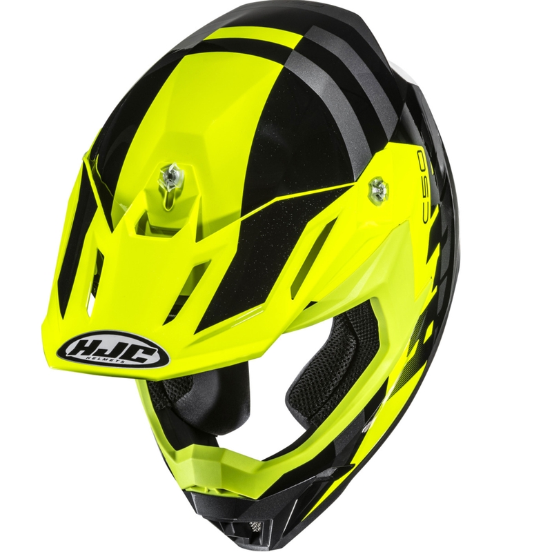 Crosshelm HJC C50 Mirage MC3H zwart-fluo geel-grijs