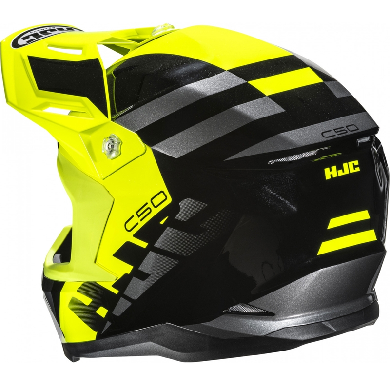 Crosshelm HJC C50 Mirage MC3H zwart-fluo geel-grijs