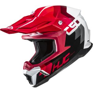 Crosshelm HJC C50 Primal MC1 zwart-rood-wit