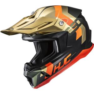 Crosshelm HJC C50 Primal MC6HSF zwart-goud-oranje