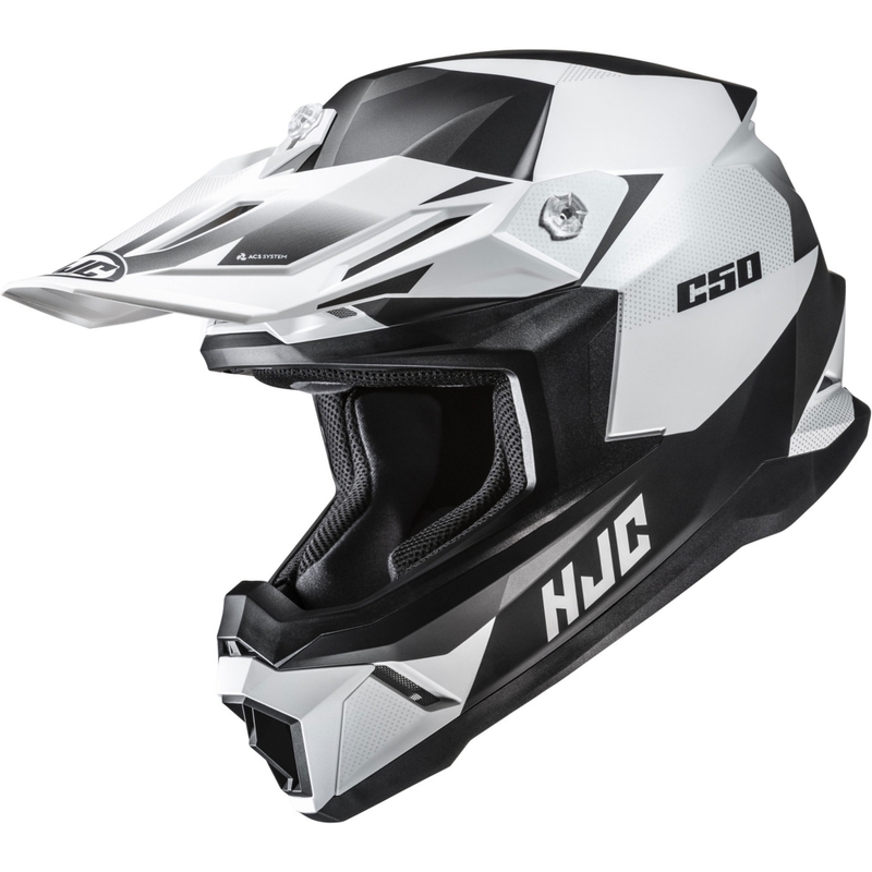 Crosshelm HJC C50 Slide MC10SF zwart-wit