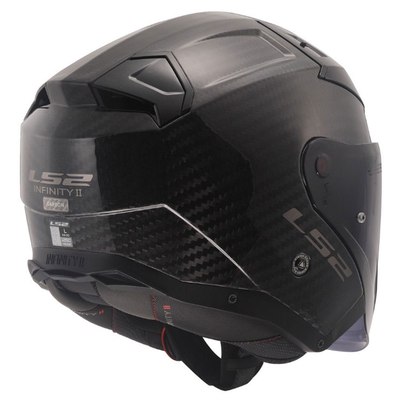 Open motorhelm LS2 OF603 Infinity II Carbon-06 zwart glanzend