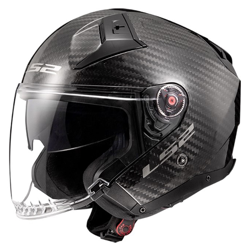 Open motorhelm LS2 OF603 Infinity II Carbon-06 zwart glanzend