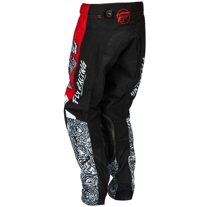 Kindercrossbroek FLY Racing - USA Kinetic Mutant rood-wit-zwart