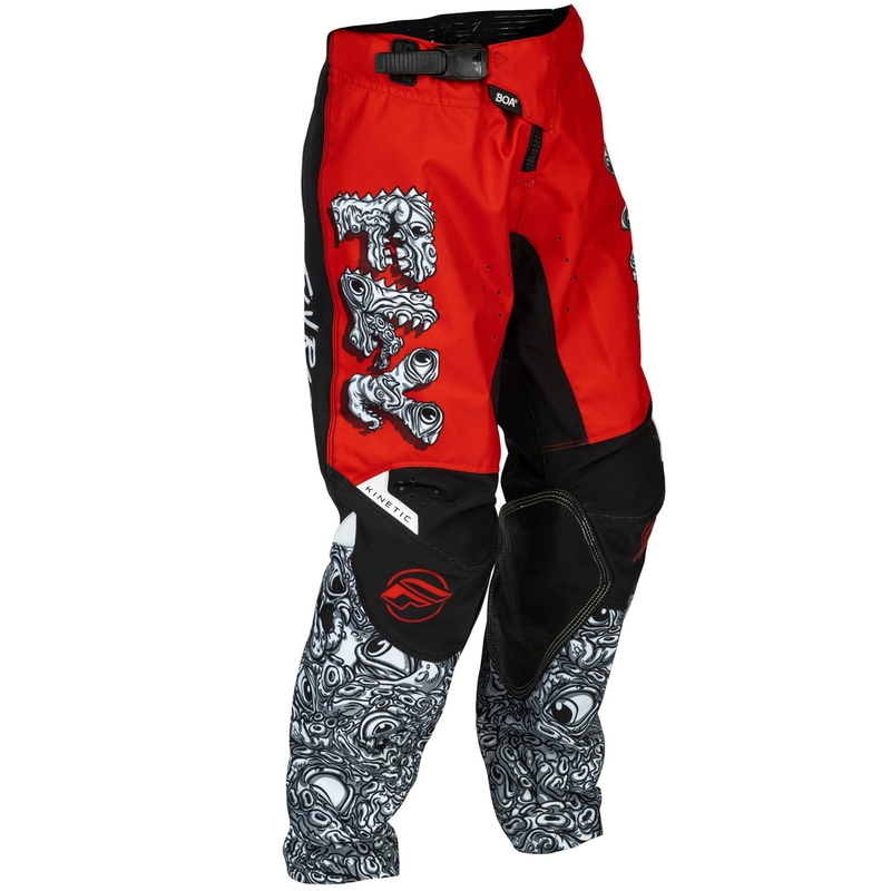 Kindercrossbroek FLY Racing - USA Kinetic Mutant rood-wit-zwart