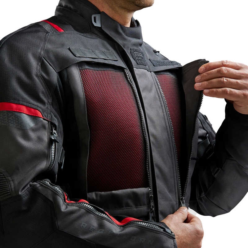 Rebelhorn Cubby V motorjack zwart-antraciet-rood