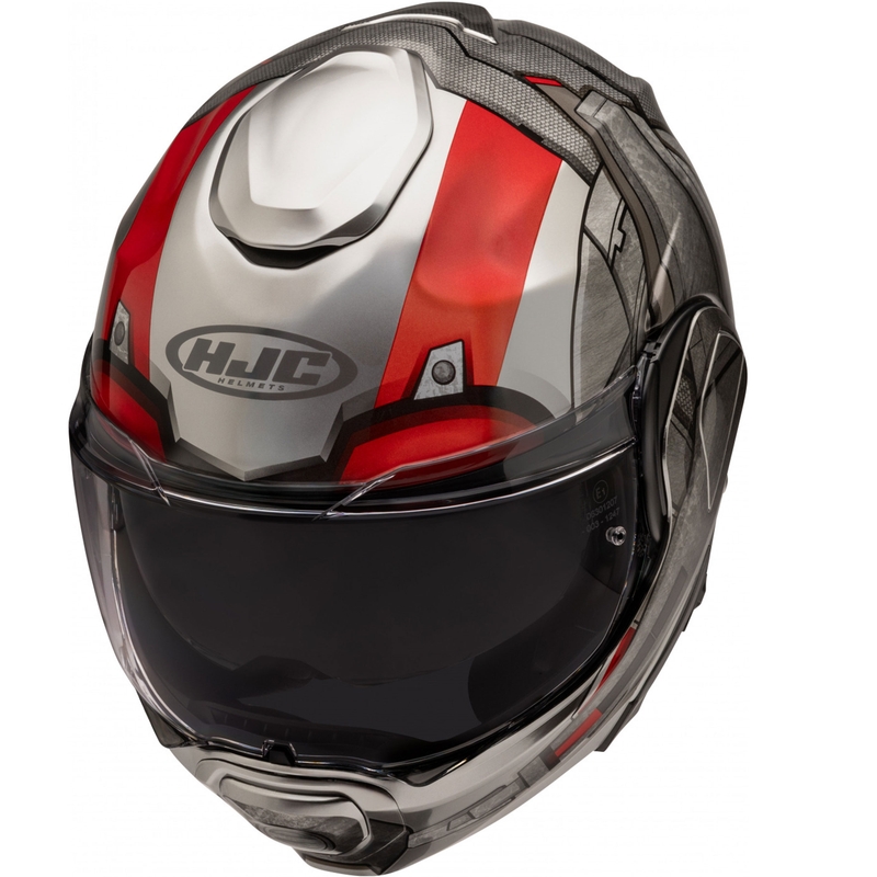 HJC F100 Ant-Man Marvel MC1 opklapbare motorhelm grijs-rood