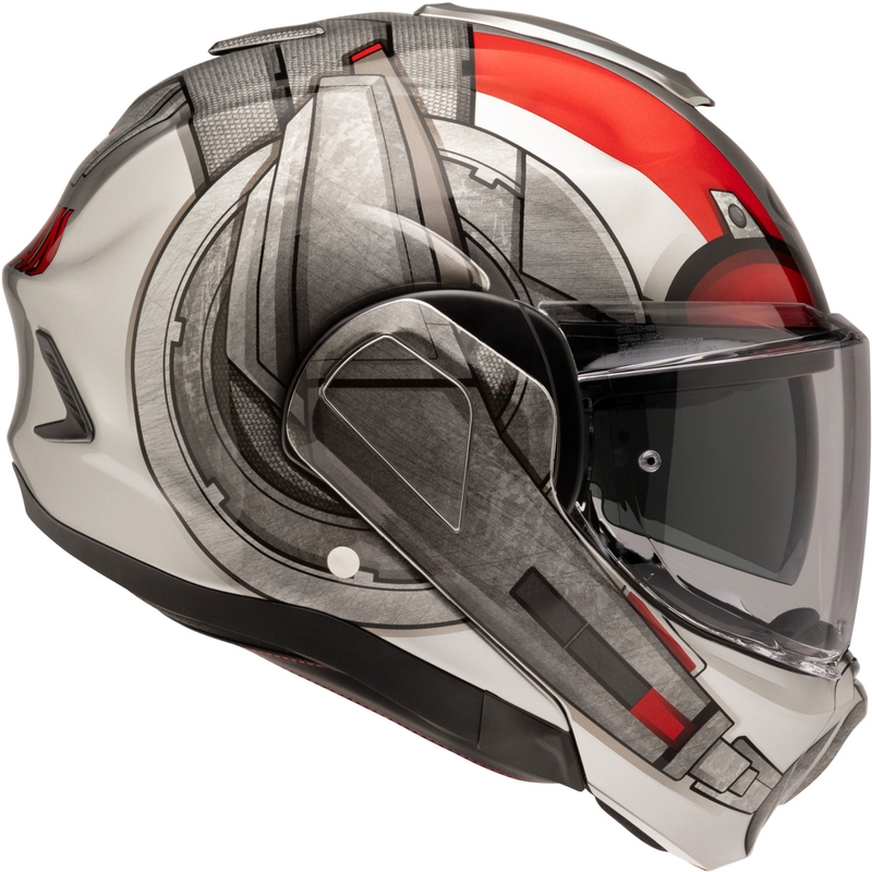 HJC F100 Ant-Man Marvel MC1 opklapbare motorhelm grijs-rood