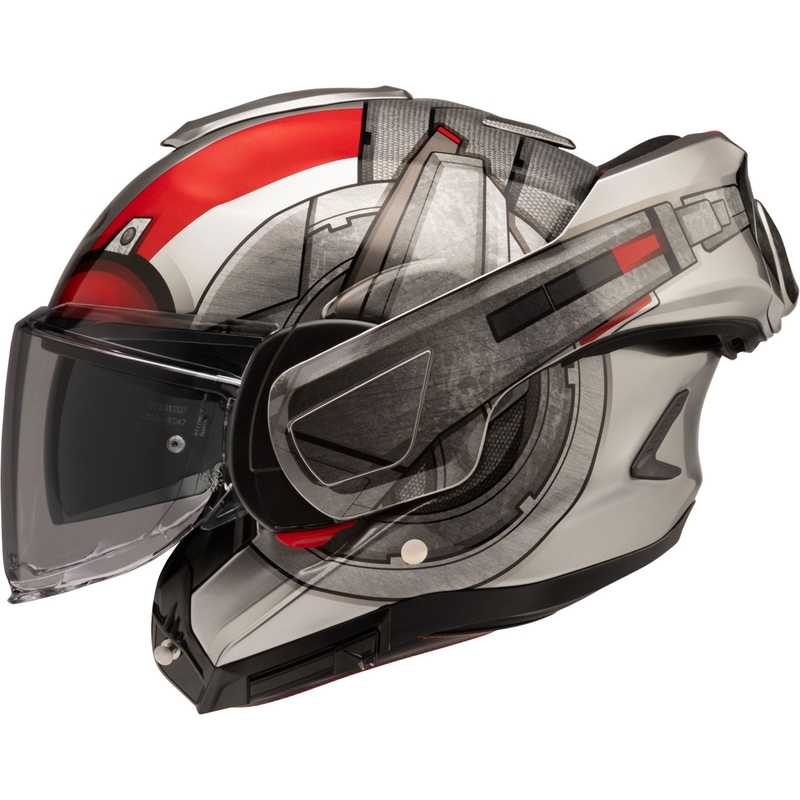 HJC F100 Ant-Man Marvel MC1 opklapbare motorhelm grijs-rood